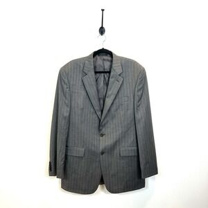 Ralph Lauren Green Label Gray Pinstripe Wool Sport Coat Suit Jacket Size 42L